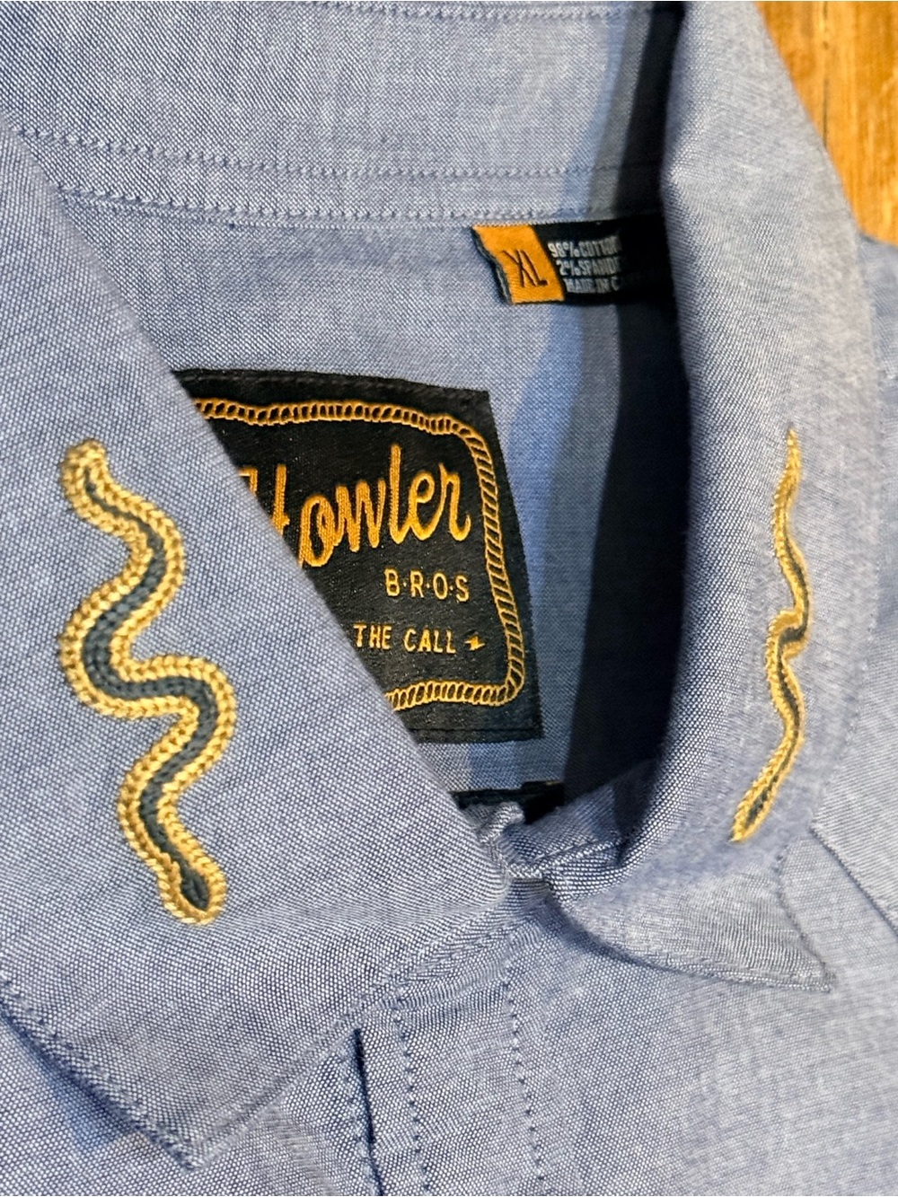 Howler Brothers - Crosscut Deluxe: Noche de Paz: Indigo Chambray - XL NWT